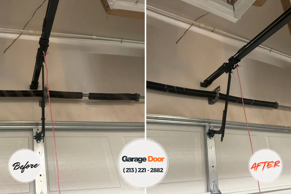 Before and after: garage door repair Anthony, NM